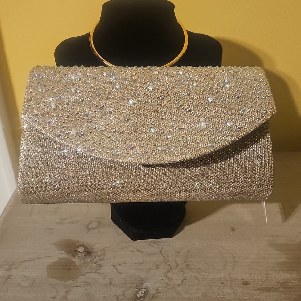 Gunne Sax Glittering Gold Clutch